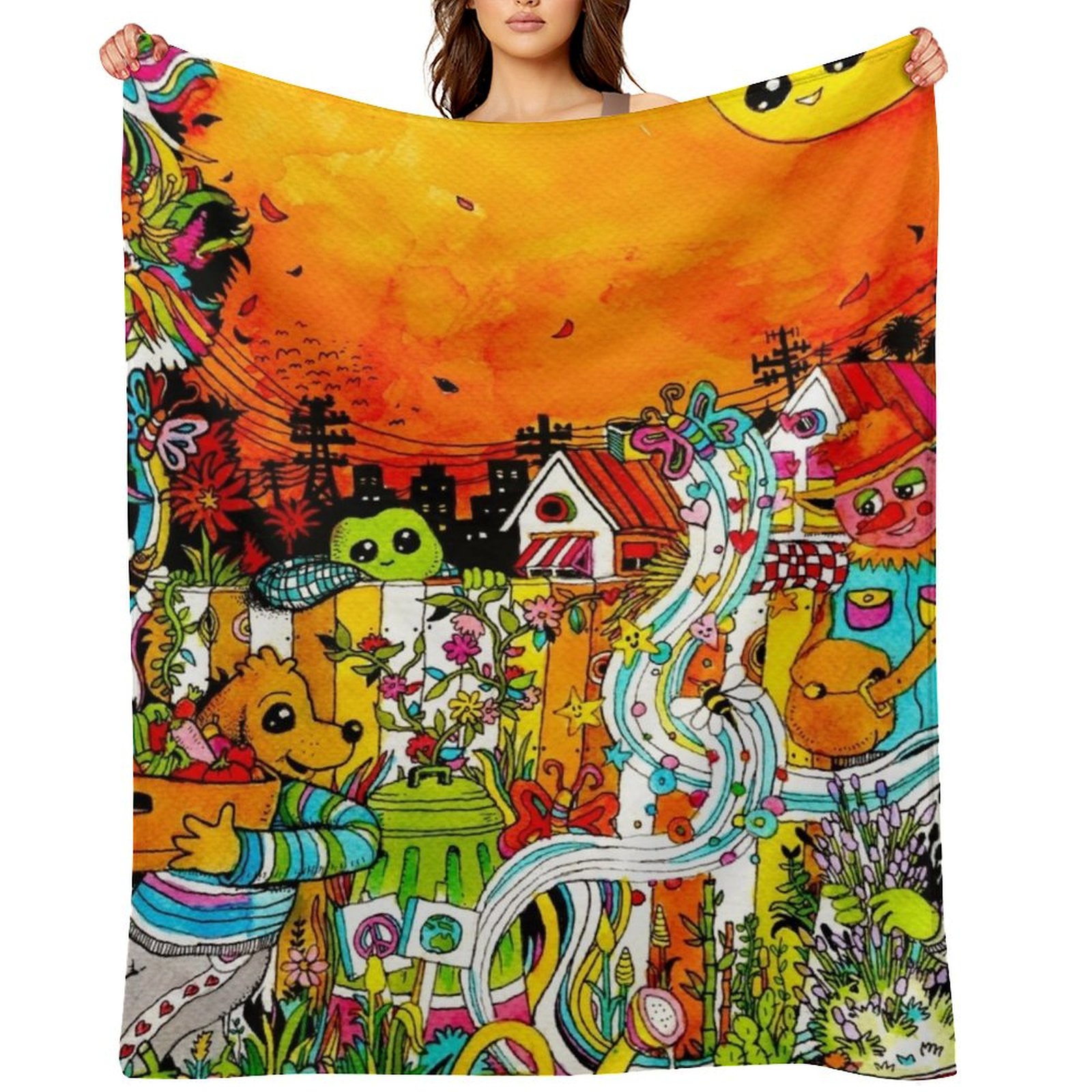 Urban Farming Home - Urban Farm Time Throw Blanket Furrys